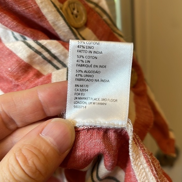 Urban Outfitters Linen Stripped Button Down Ladder Dress - Picture 4 of 7